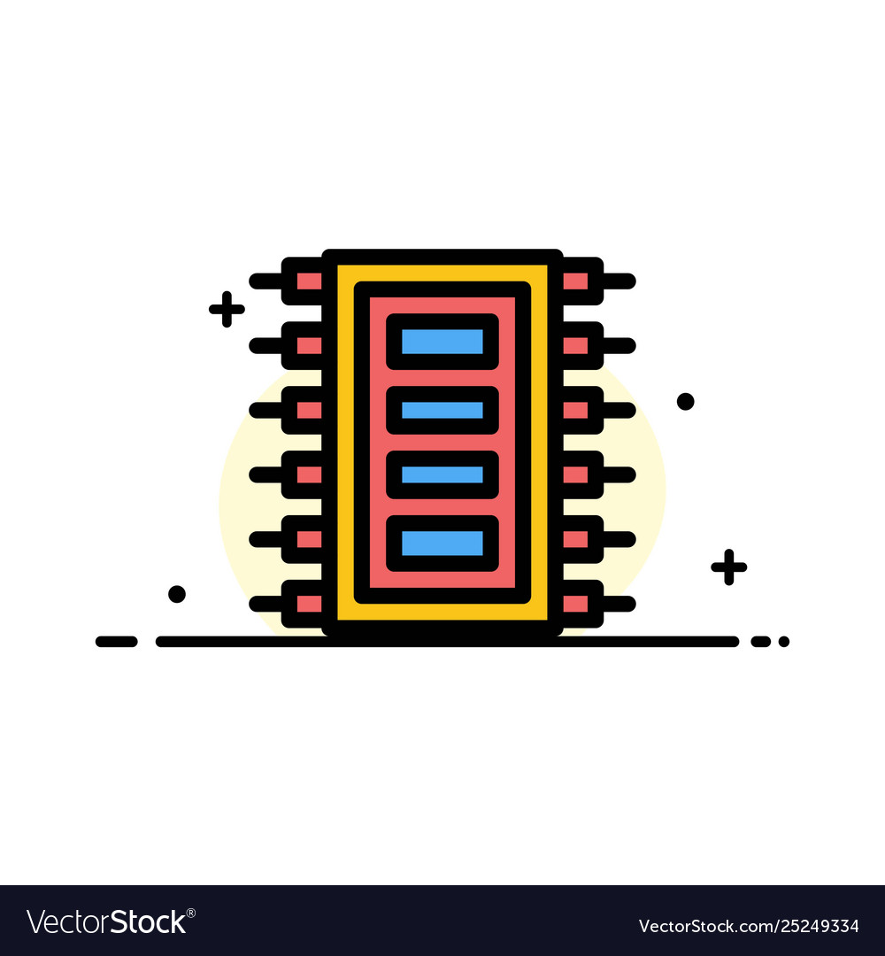 Tech hardware chip computer connect business flat Vector Image Tech hardware chip computer connect business flat