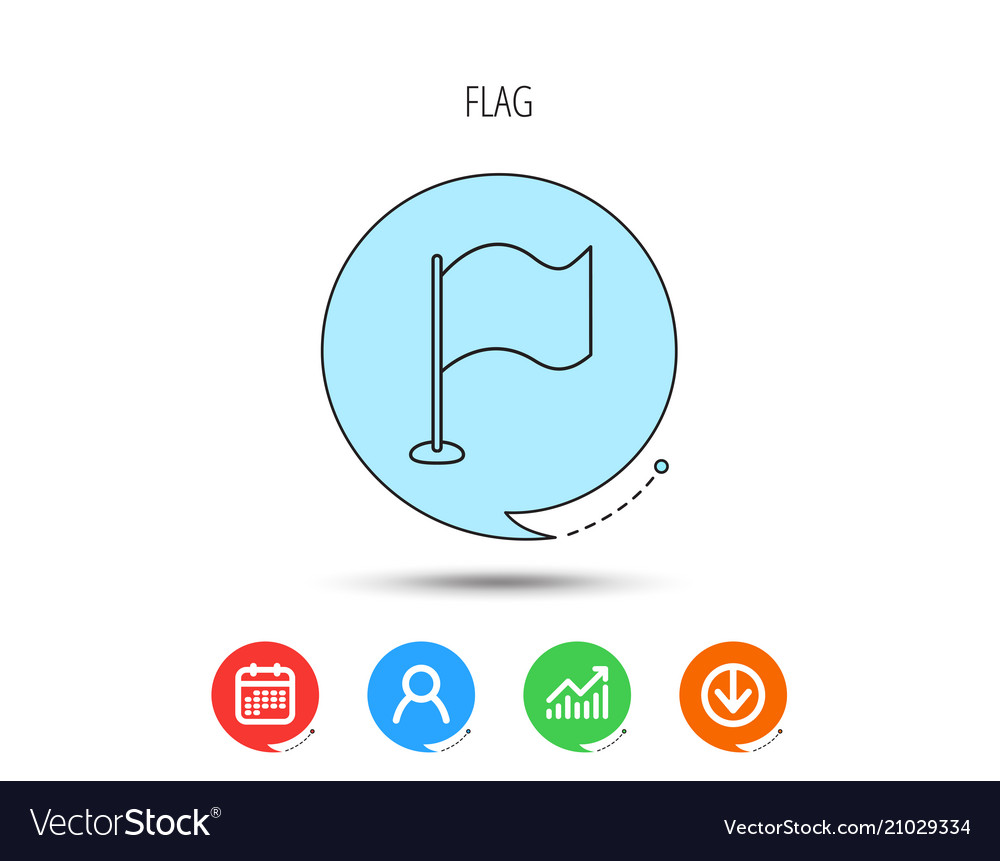 Waving flag icon location pointer sign