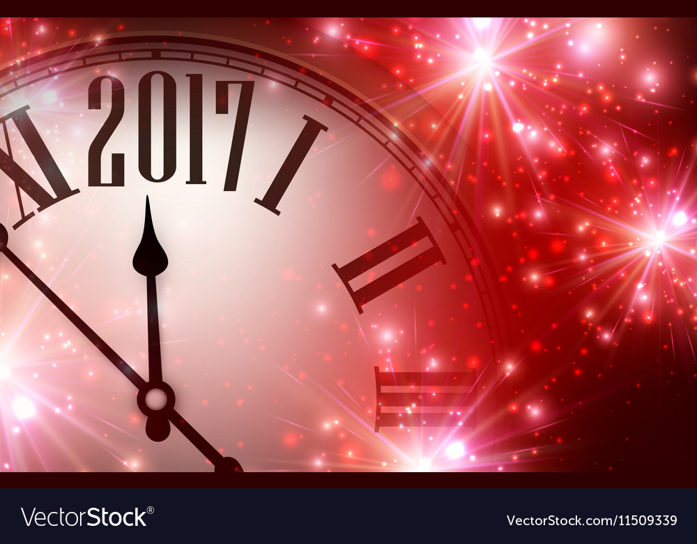 2017 year background with clock