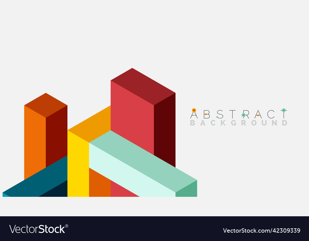 Abstract background 3d cubes cubic elements vector image Abstract background 3d cubes cubic elements