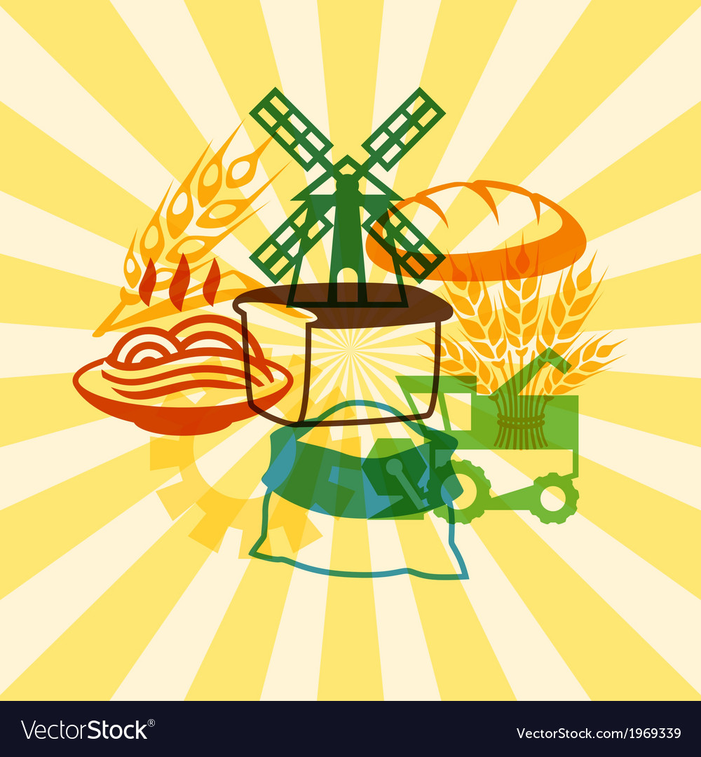 Background with agricultural objects