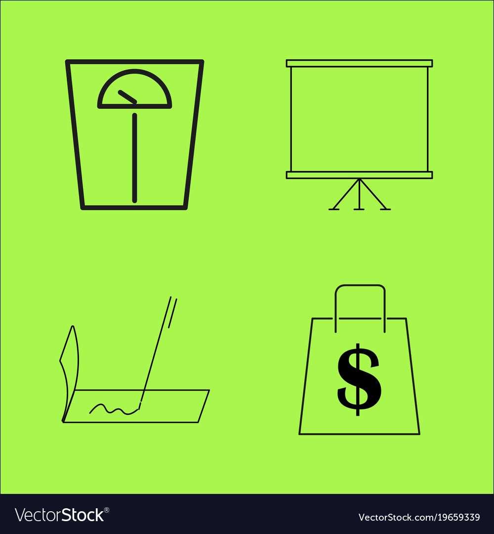 Basic content simple linear outline icon set
