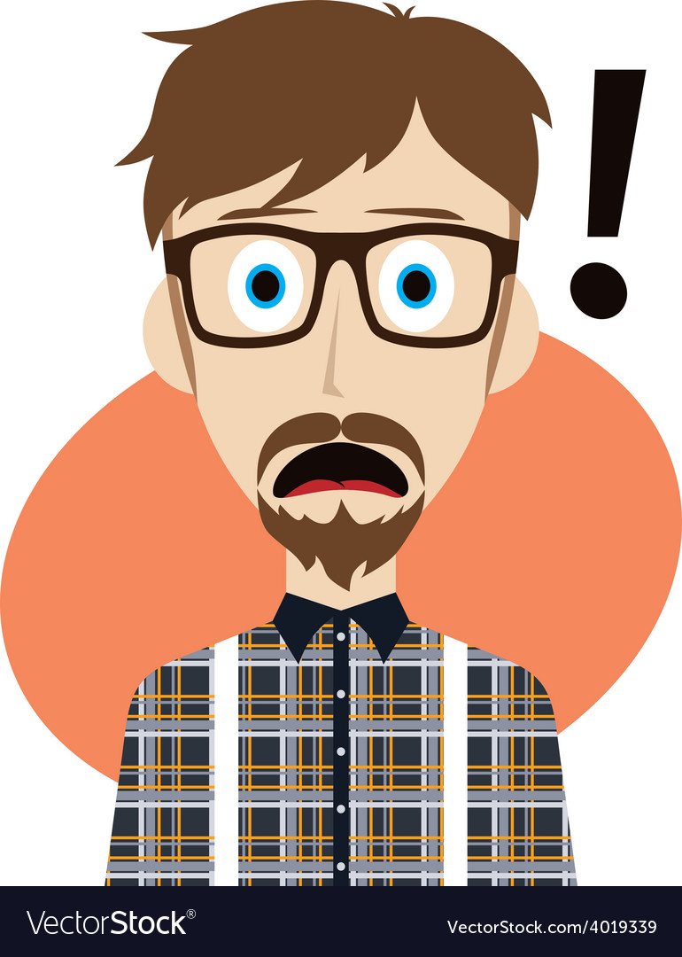 Cartoon Character Guy Surprise Royalty Free Vector Image