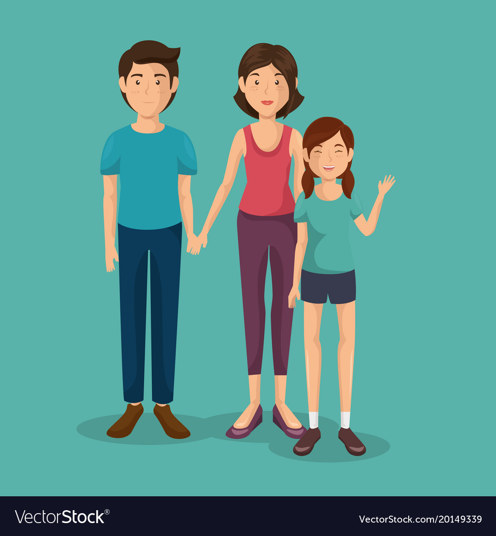 Father and mother with daughter Royalty Free Vector Image