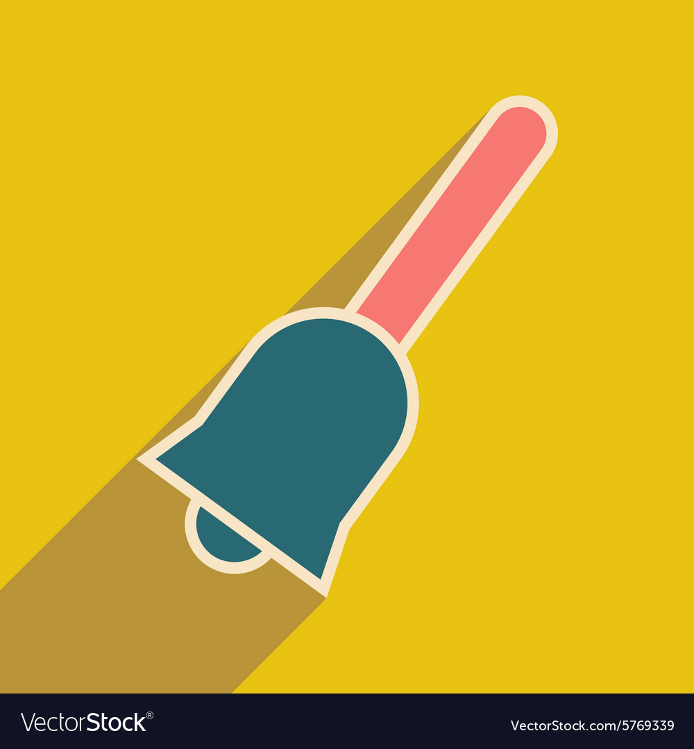 Flat with shadow icon and mobile application bell