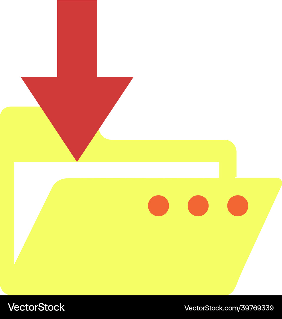 Folder download arrow icon flat document Vector Image