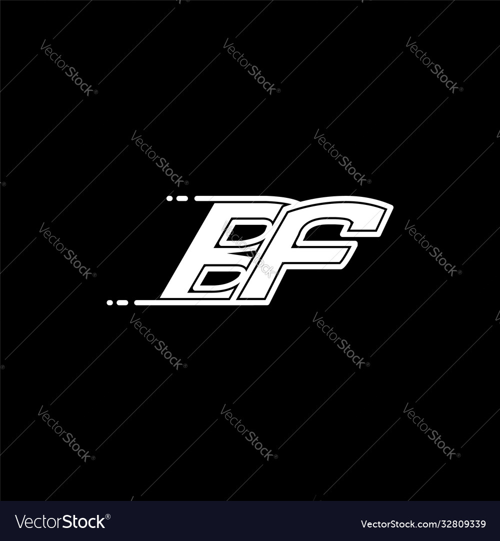Initial bf logo design with shape style