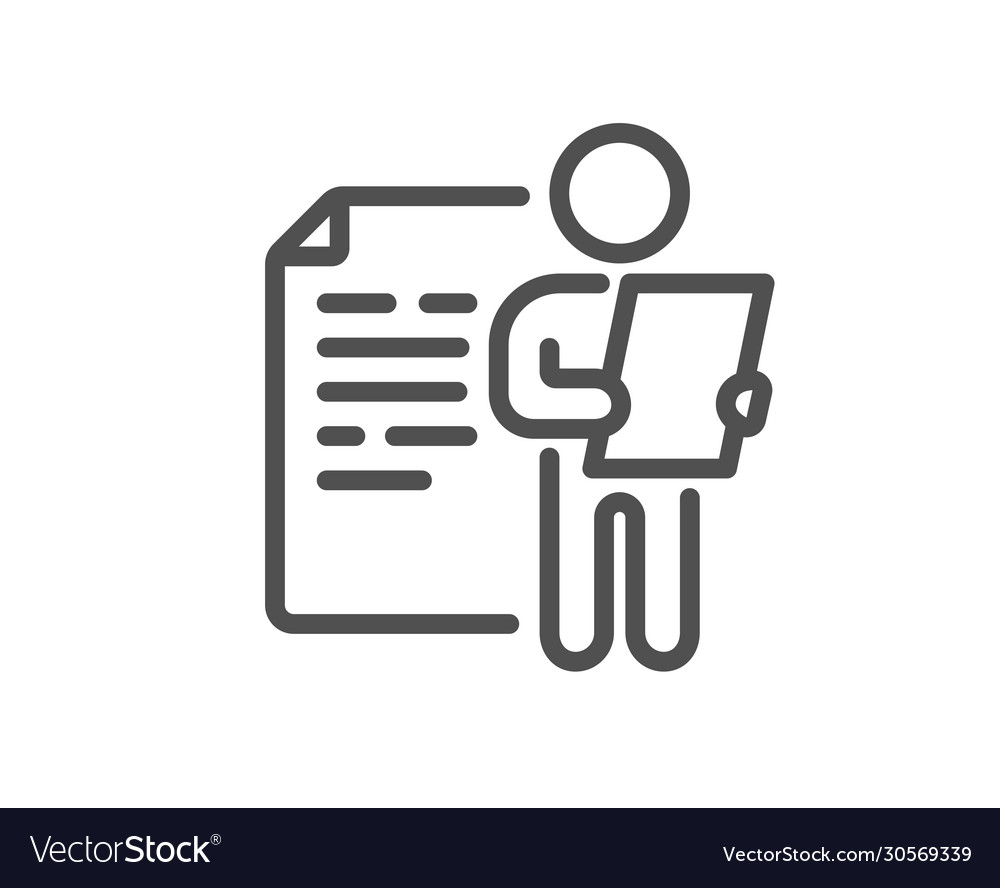 Job interview document line icon cv file page
