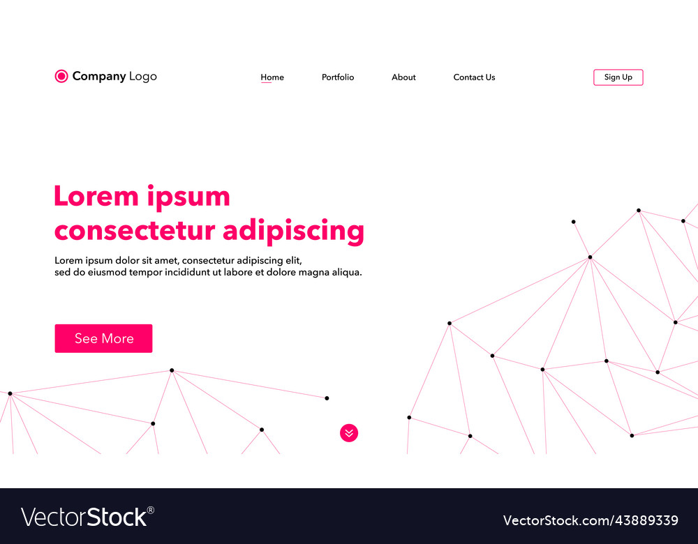 Landing page abstract background website vector image Landing page abstract background website