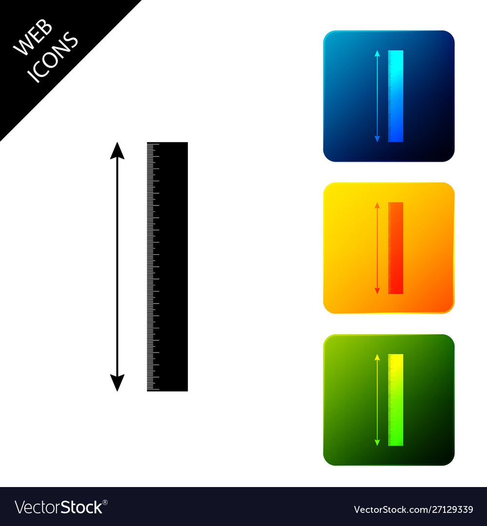 Measuring height and length icon isolated
