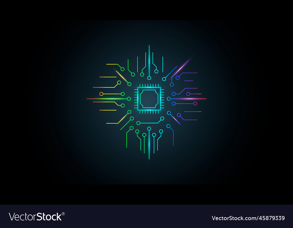 Microchip processor with circuit board pattern Vector Image Microchip processor with circuit board pattern
