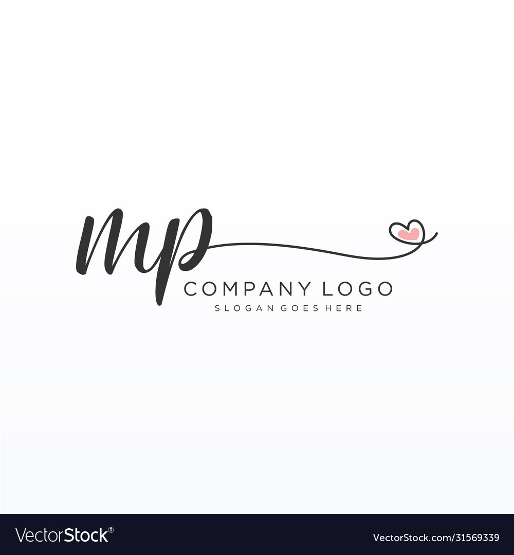 Mp initial handwriting logo design