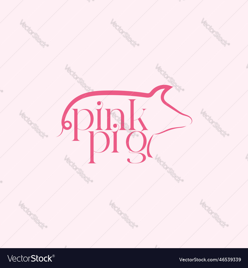 Pink pig logo Royalty Free Vector Image - VectorStock