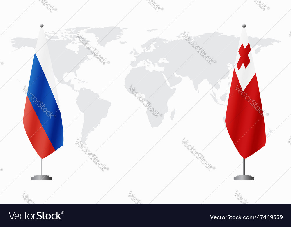 Russia and tonga flags for official meeting