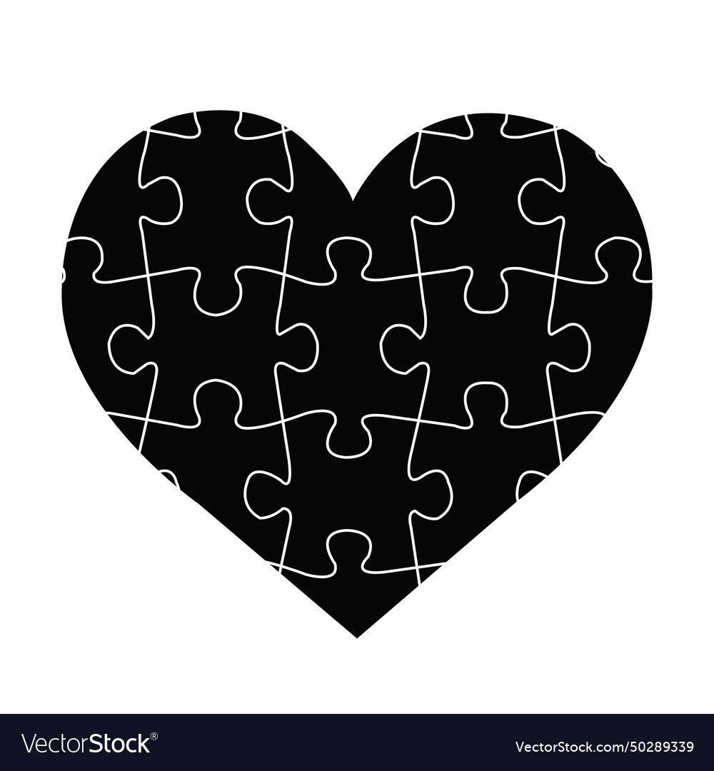 Symbol heart puzzle isolated white background Vector Image