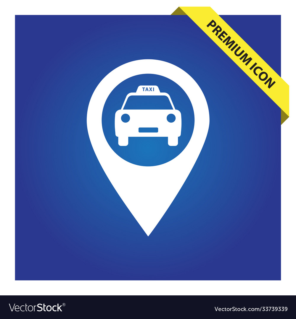 Taxi Kartenzeiger-Symbol für Web und Mobile vector image Taxi Kartenzeiger-Symbol für Web und Mobile