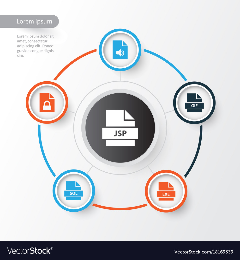 Arten Icons Set Sammlung von Software-Datenbank