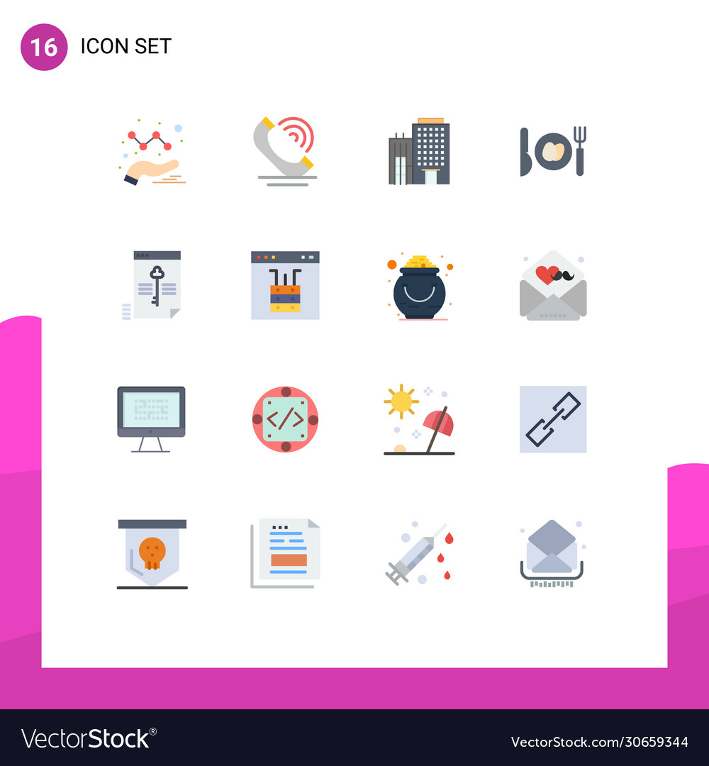 16 universal flat colors set for web and mobile