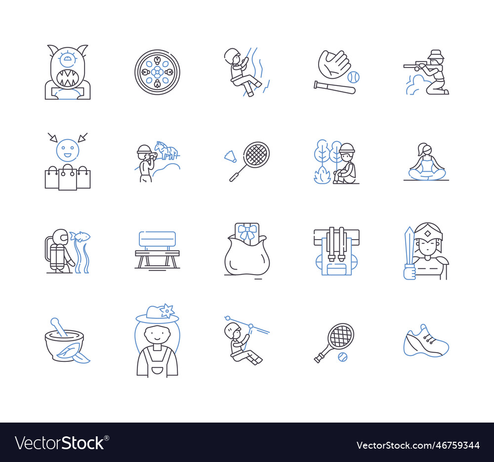 Art therapy outline icons collection