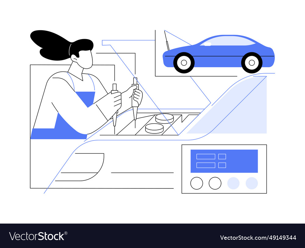 Automotive functionality check abstract concept vector image Automotive functionality check abstract concept