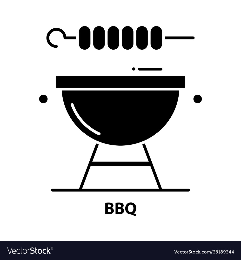 Bbq icon black sign with editable strokes