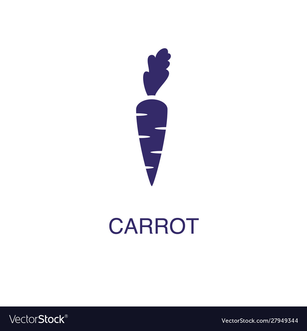 Carrot element in flat simple style on white