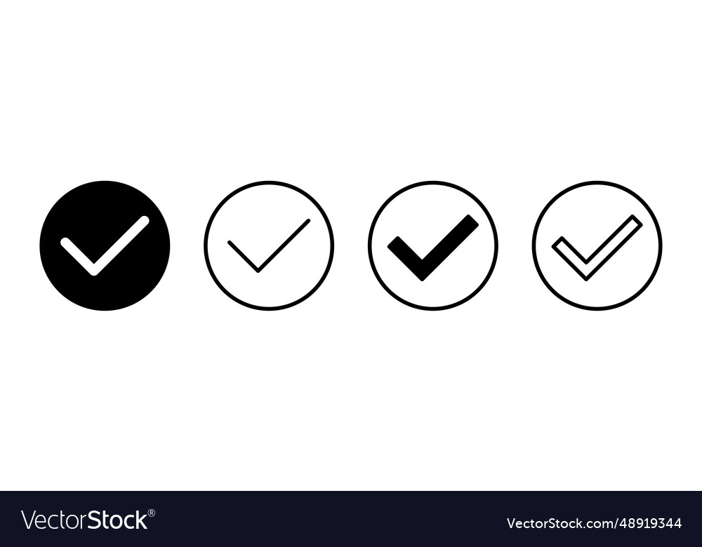 Check icon mark list button vector image Check icon mark list button