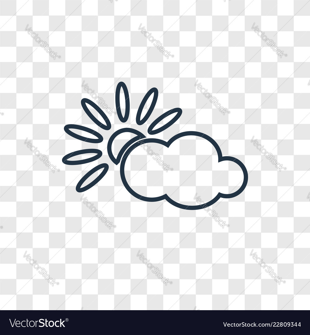 Cloud concept linear icon isolated on transparent vector image Cloud concept linear icon isolated on transparent