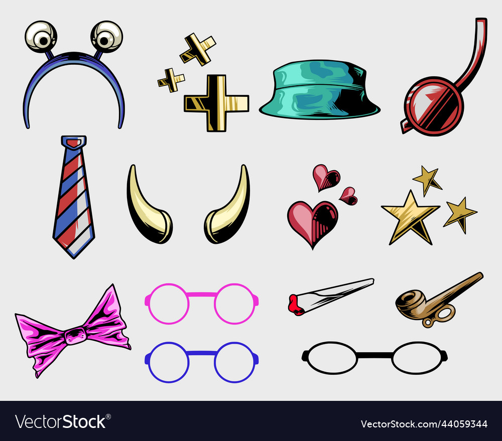 Complete package of ribbons symbols objects etc