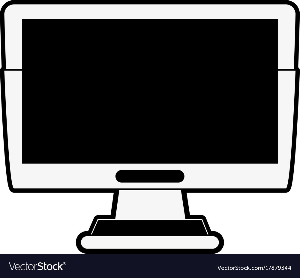 Computer monitor with blank screen icon imag