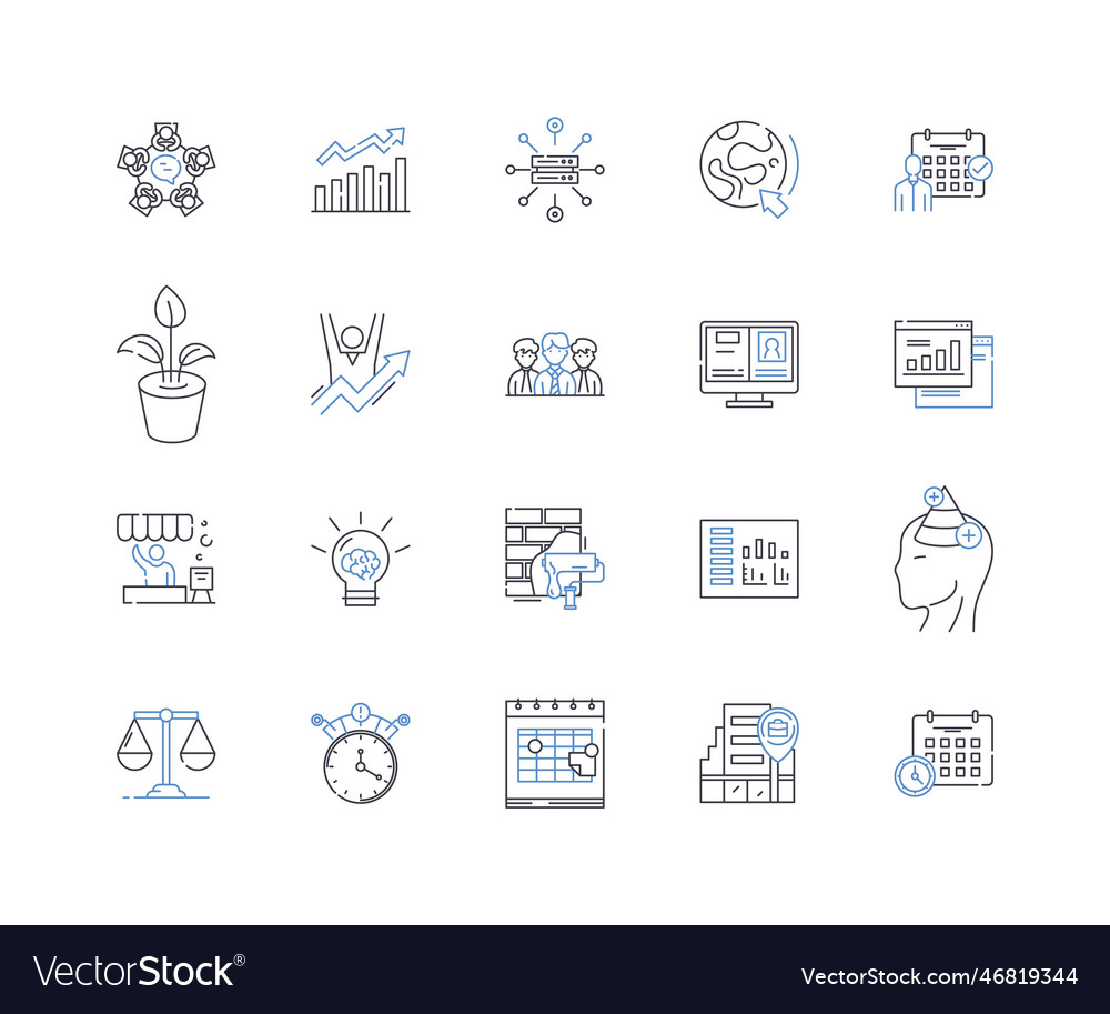 Cost optimization line icons collection