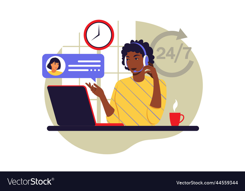 Customer service concept african woman