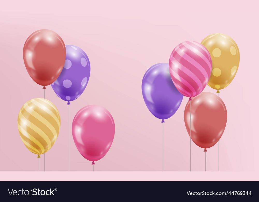 Different colorful realistic balloons design