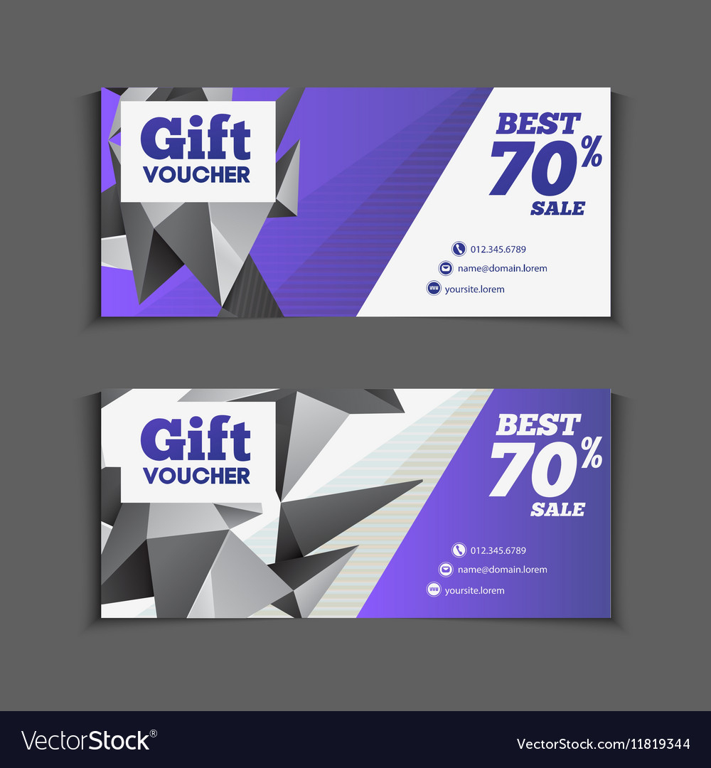 Gift or discount voucher template with modern