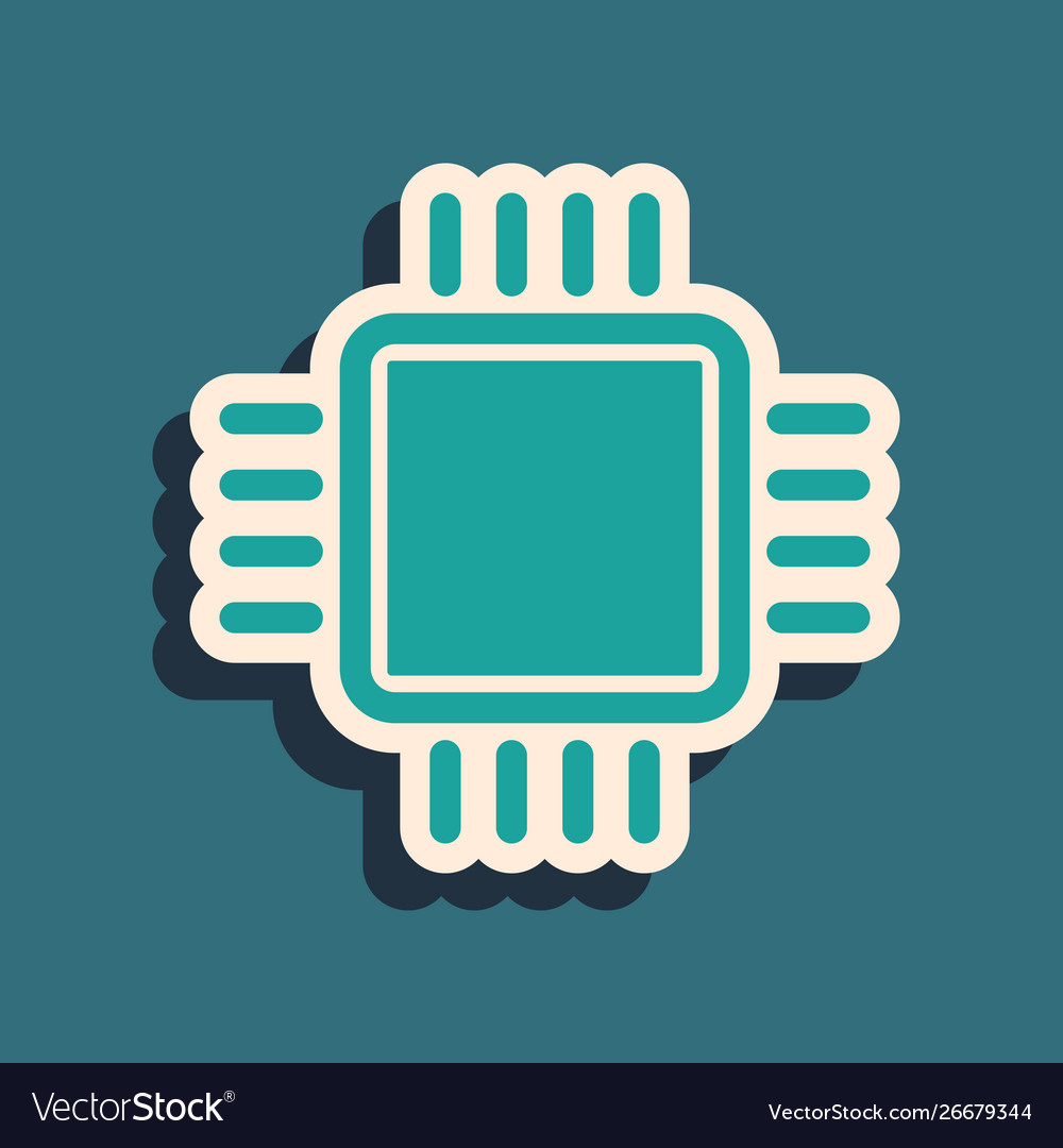 Grüner Computerprozessor mit Mikroschaltungen cpu vector image Grüner Computerprozessor mit Mikroschaltungen cpu