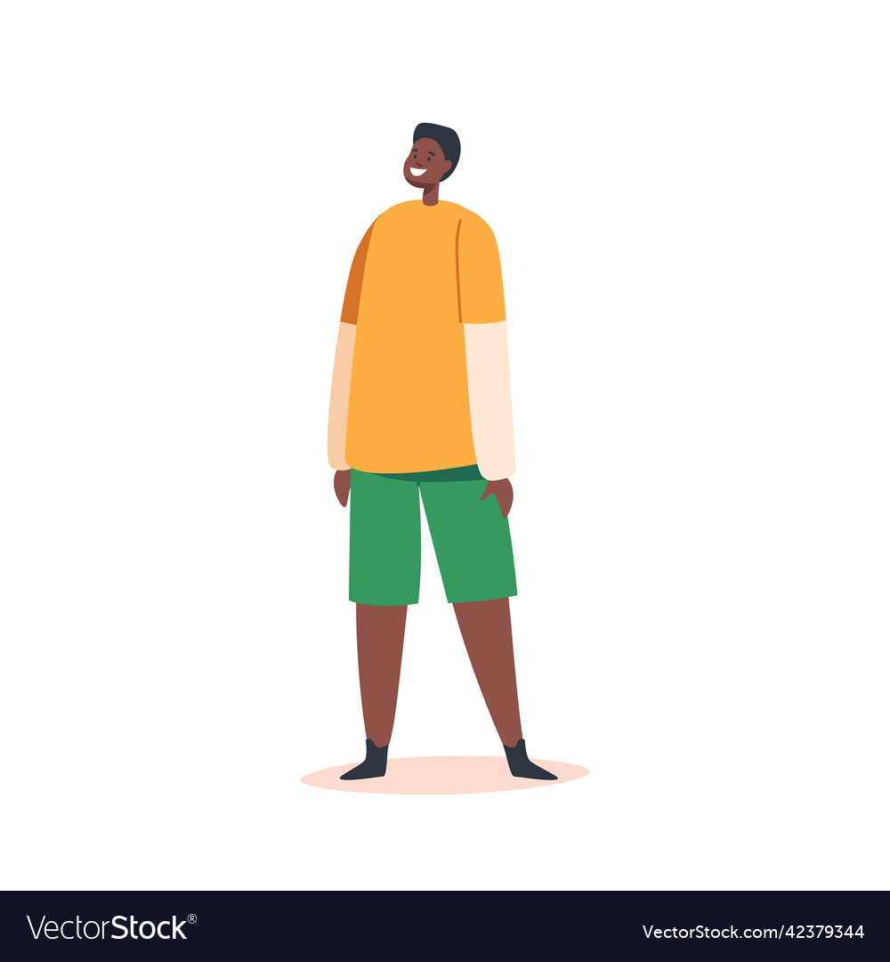 Happy little african boy wear longsleeve Vector Image