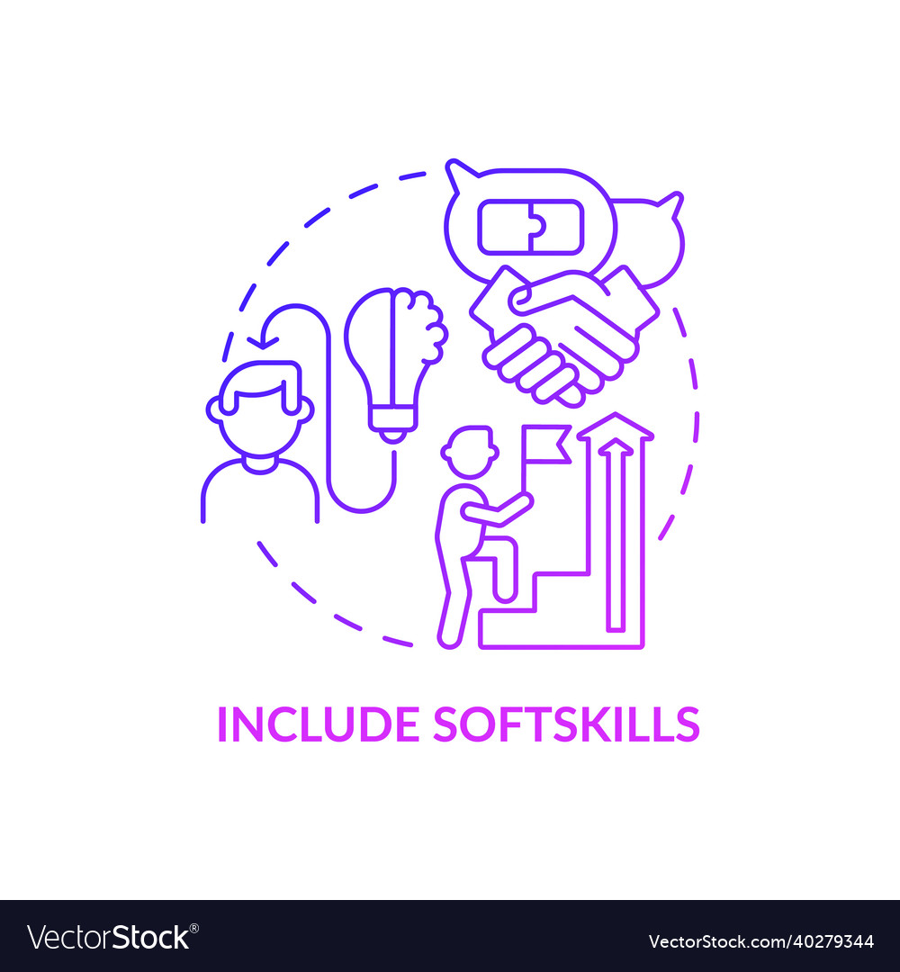 Include softskills purple gradient concept icon vector image Include softskills purple gradient concept icon