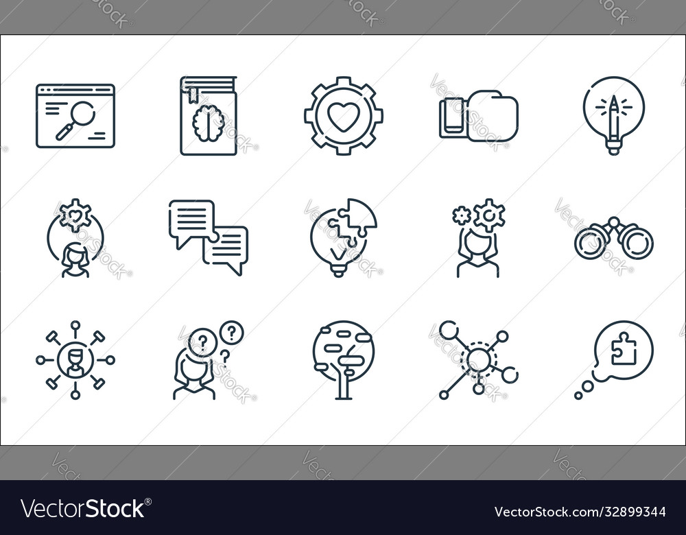 Life skills line icons linear set quality Vector Image Life skills line icons linear set quality