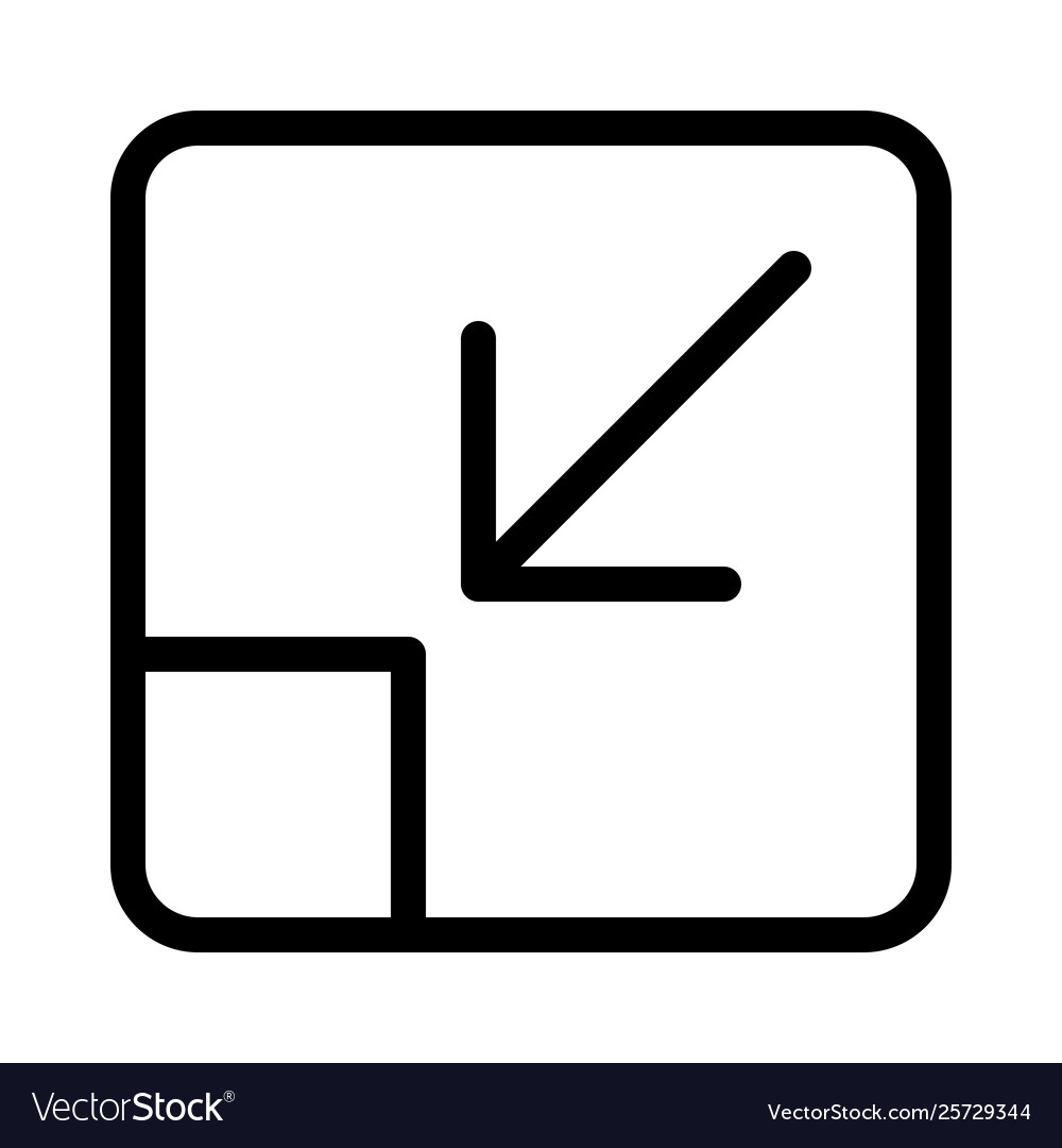 Minimize arrow symbol with shrink inward function