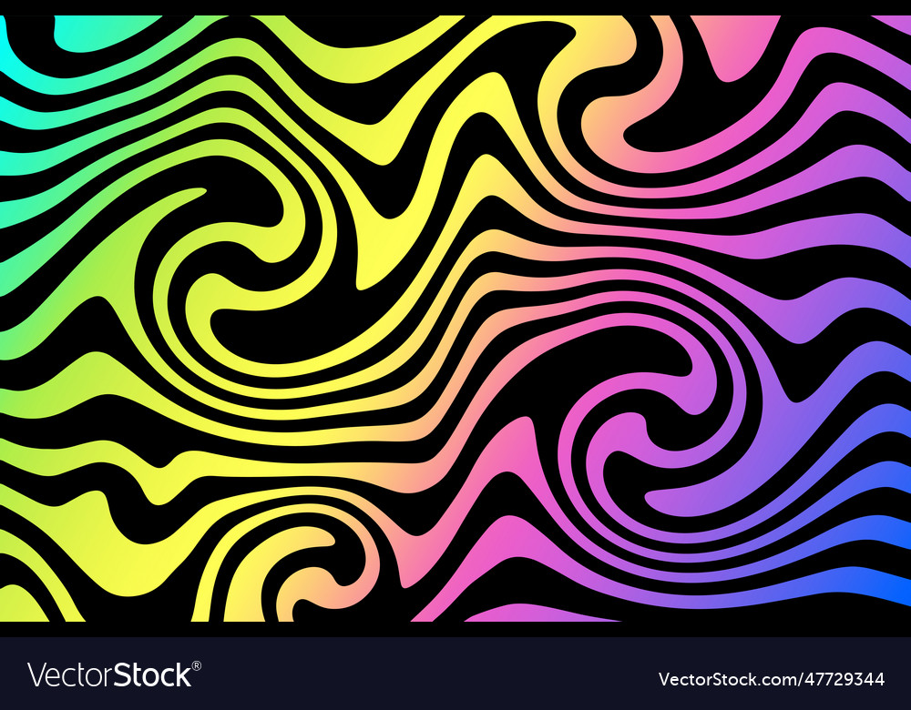 Multicolored gradient wave lines abstract vector image Multicolored gradient wave lines abstract