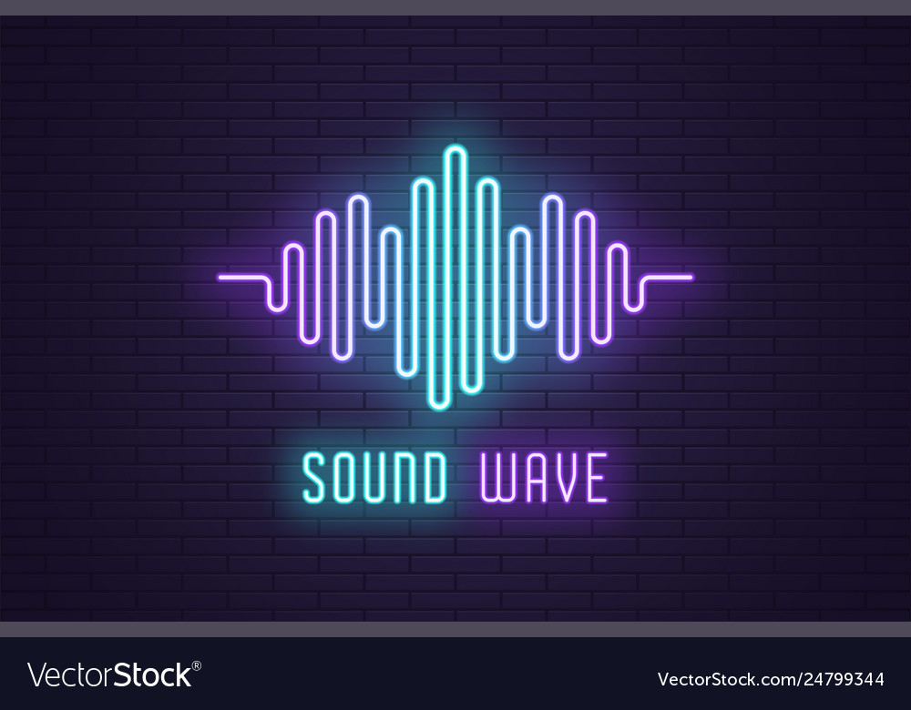 Neon composition digital sound wave Royalty Free Vector