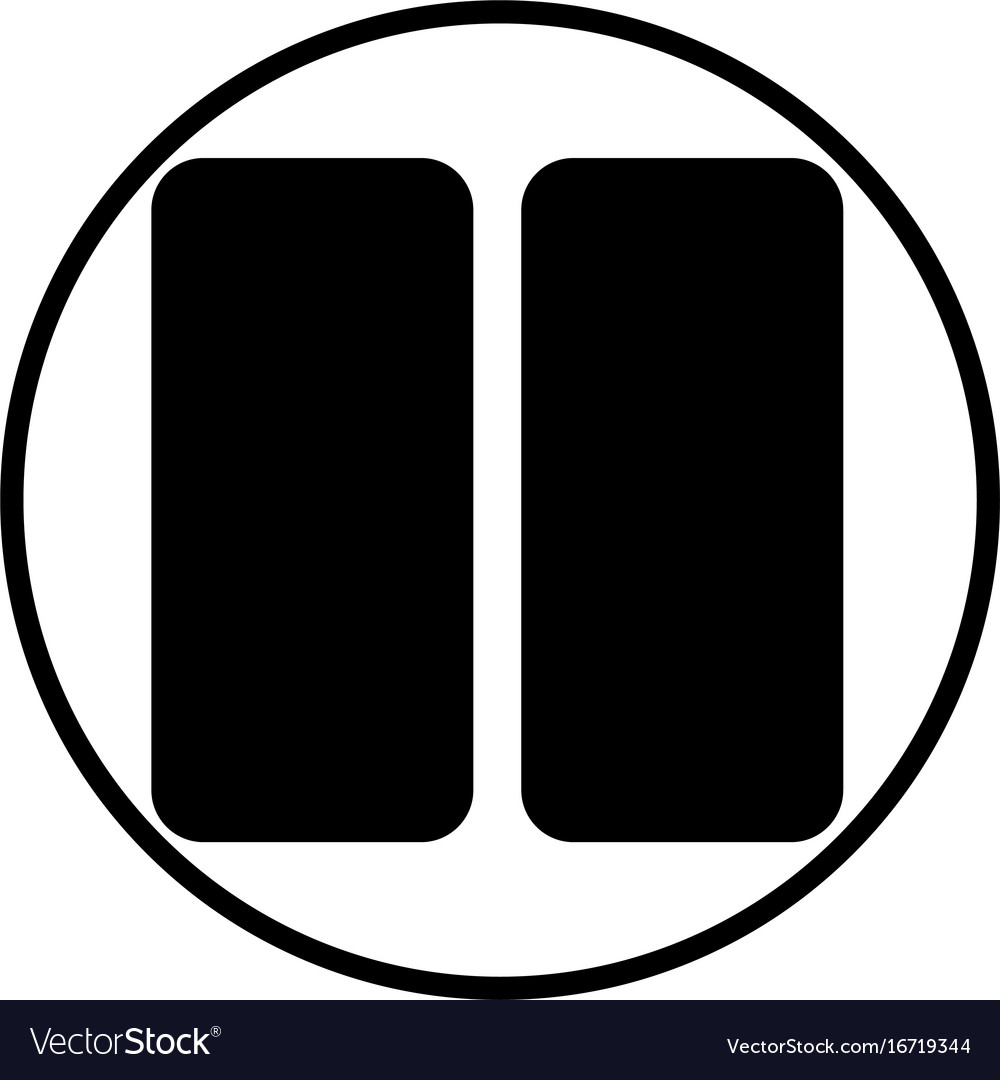 Pause music player button linear icon