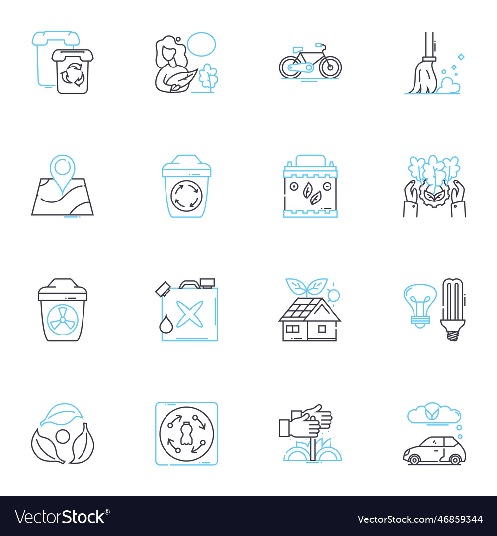 Resource management linear icons set allocation vector image Resource management linear icons set allocation