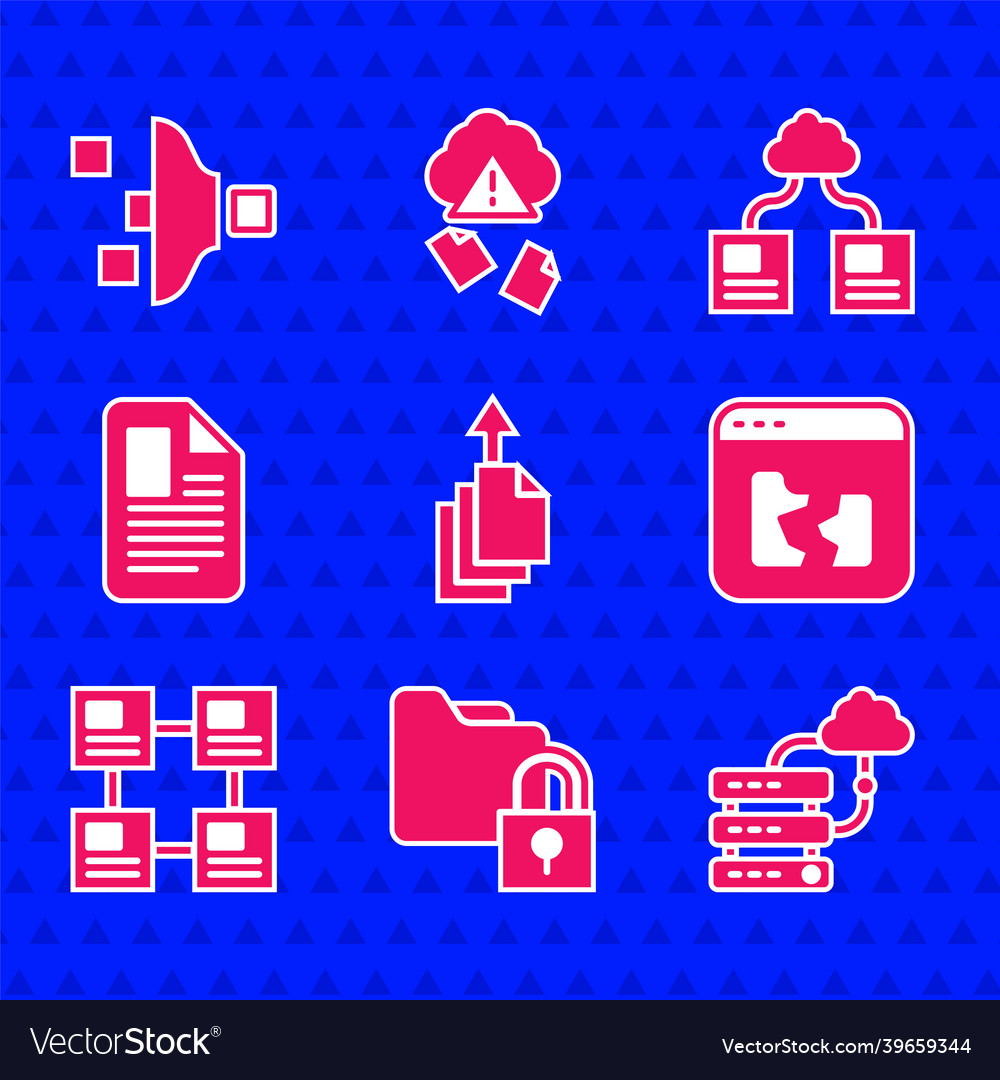 Datenexportordner und Netzwerk Cloud festlegen vector image Datenexportordner und Netzwerk Cloud festlegen