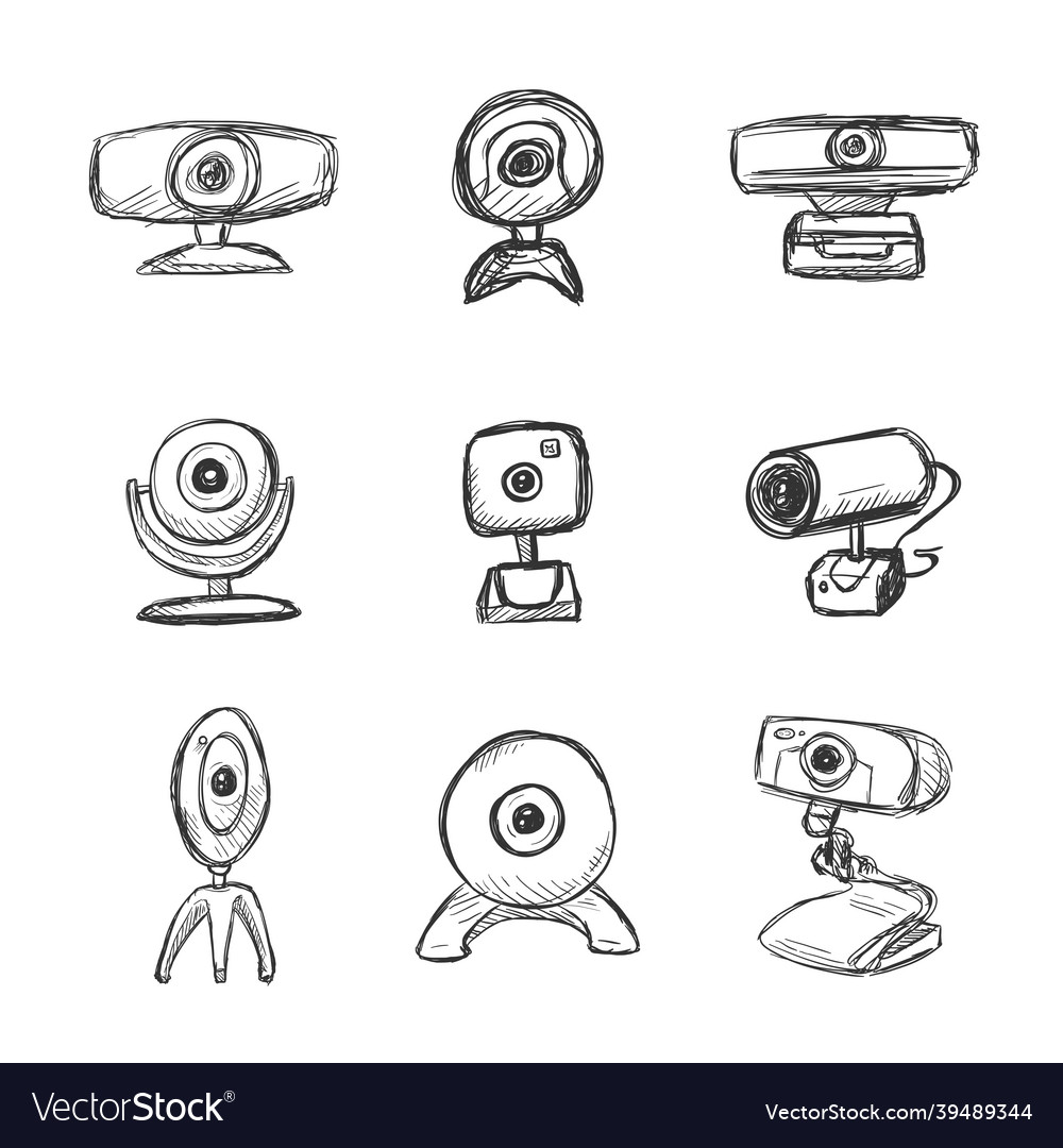 Sketch web camera Vector Image Sketch web camera