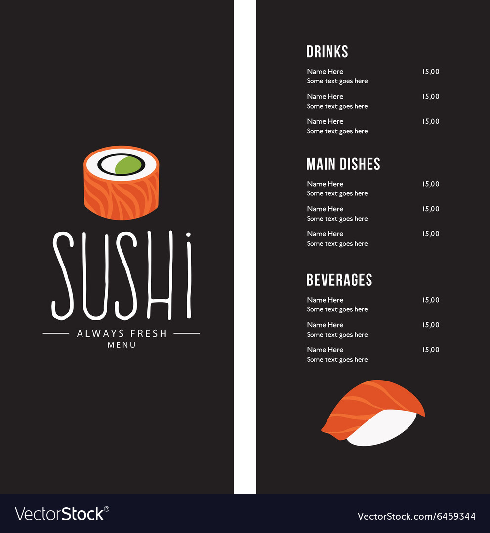 Sweet suchi menu