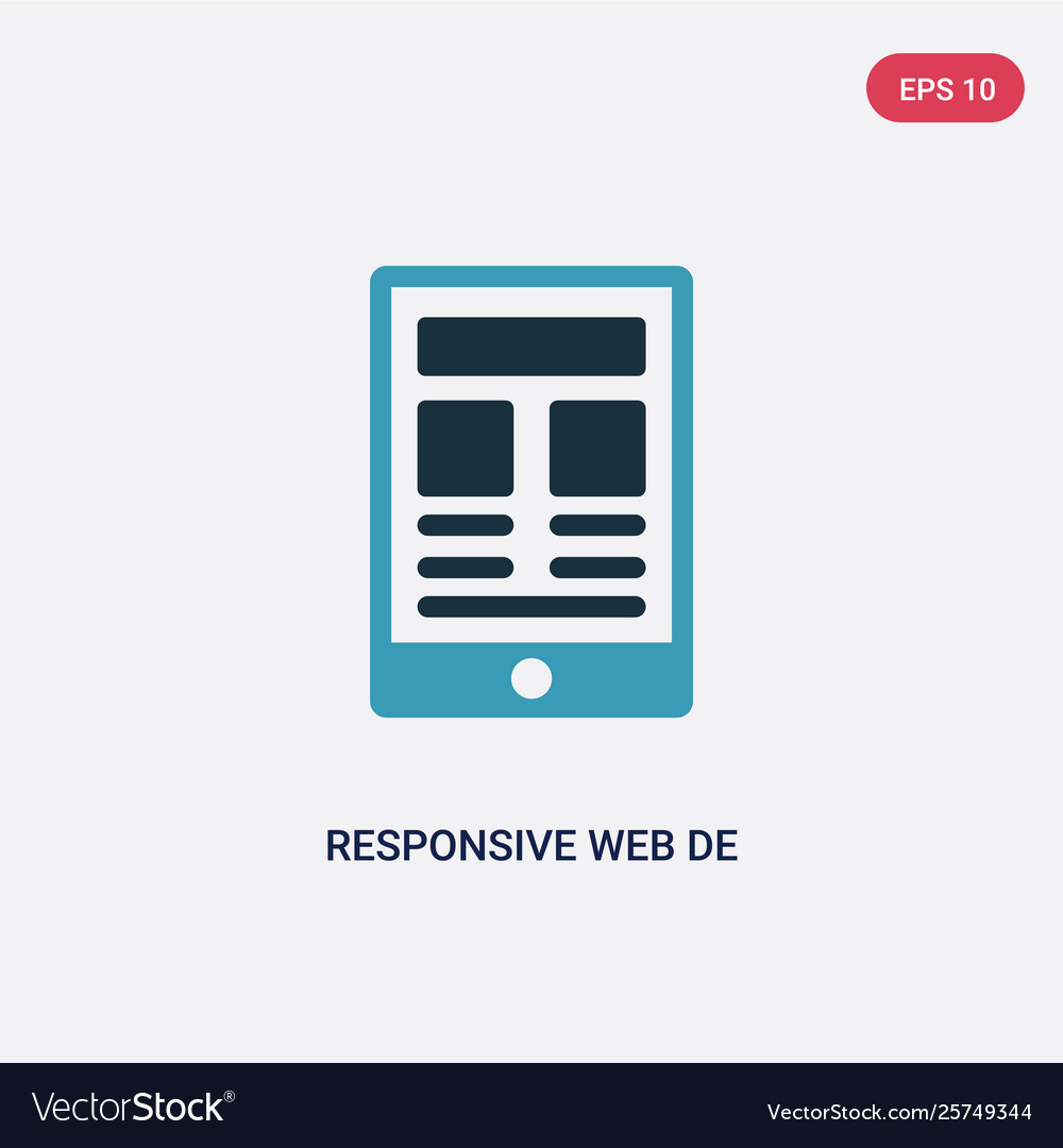 Two color responsive web de icon from technology vector image Two color responsive web de icon from technology
