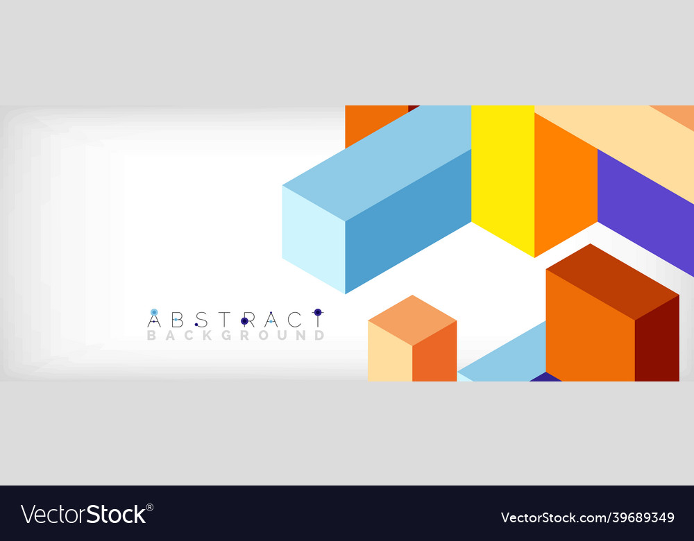 Abstract background 3d cubes cubic elements vector image Abstract background 3d cubes cubic elements