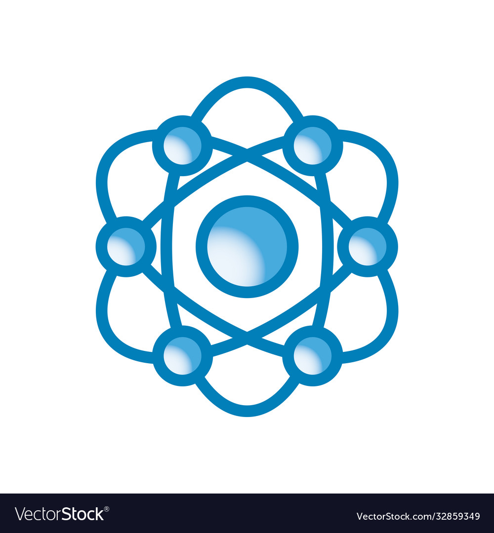 Atom line and gradient style icon design