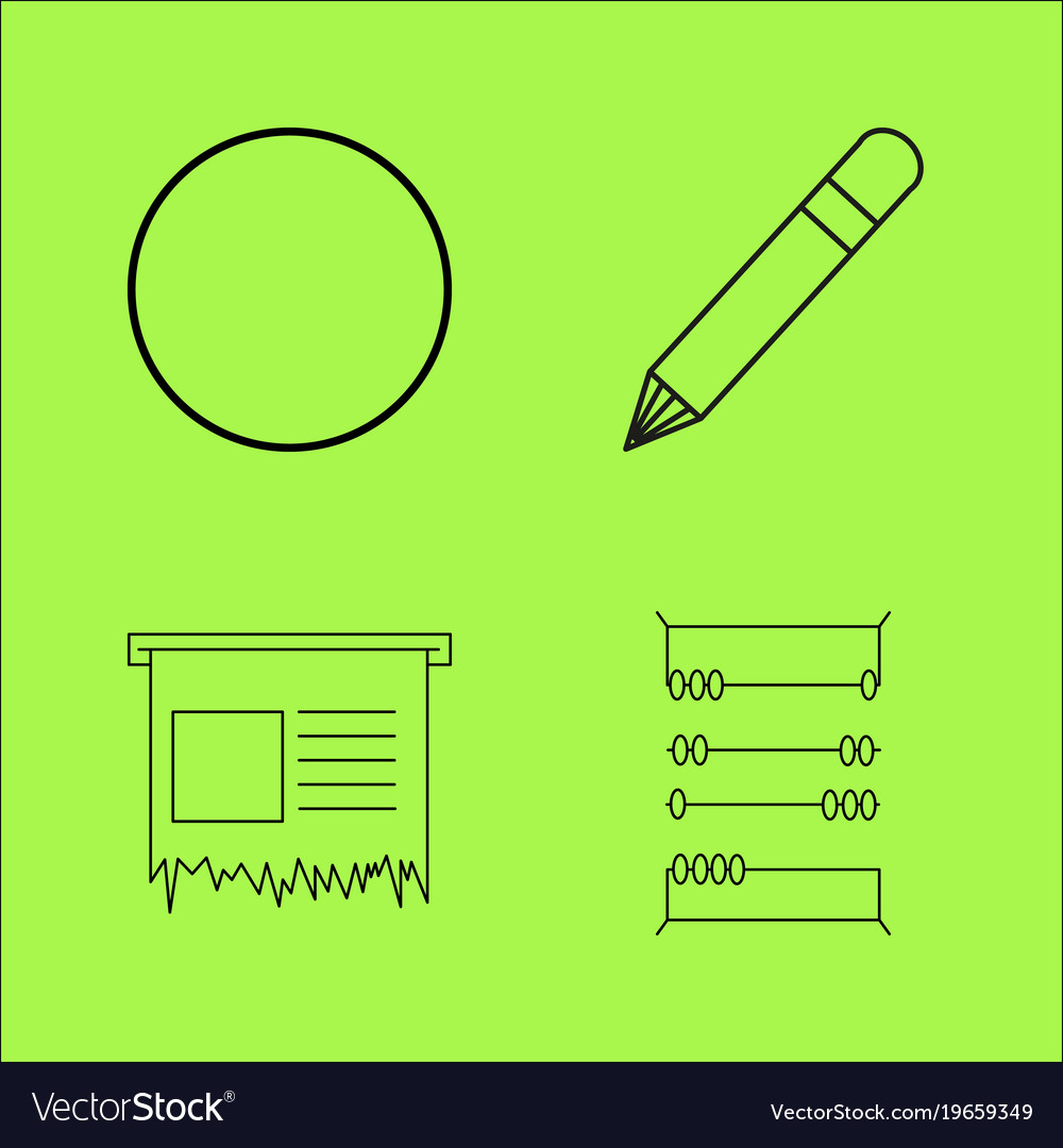 Basic content simple linear outline icon set